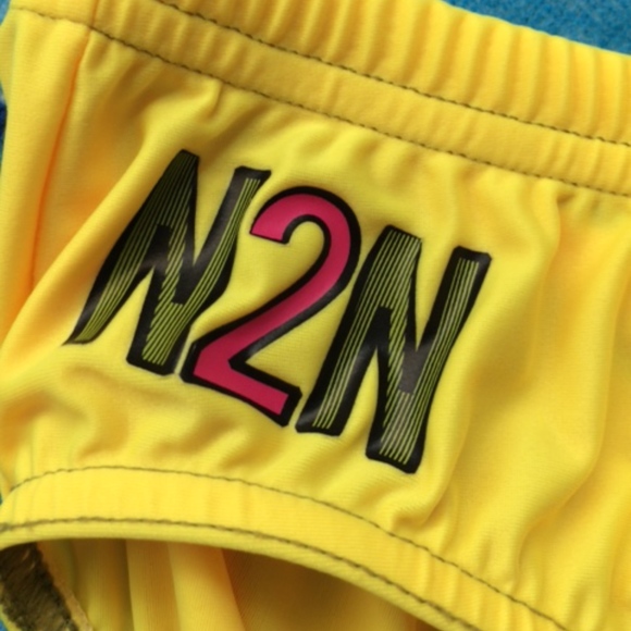 *SOLD!* N2N Yellow WHAM! swimsuit, L (34-36 waist) - Picture 3 of 3